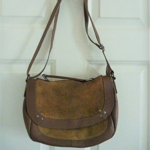 BELLISSIMO Saddle Shoulder Bag Suede Leather Italy